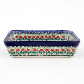 Naczynie do zapiekania 405 29/23 cm <br> 1916X Czerwone kwiatuszki
